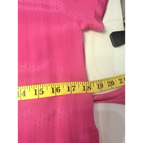 Amour‎ Vert Dress Women's Pink Rayon? V-Neck Barbie Collar Button Up, Midi Small - Picture 13 of 16